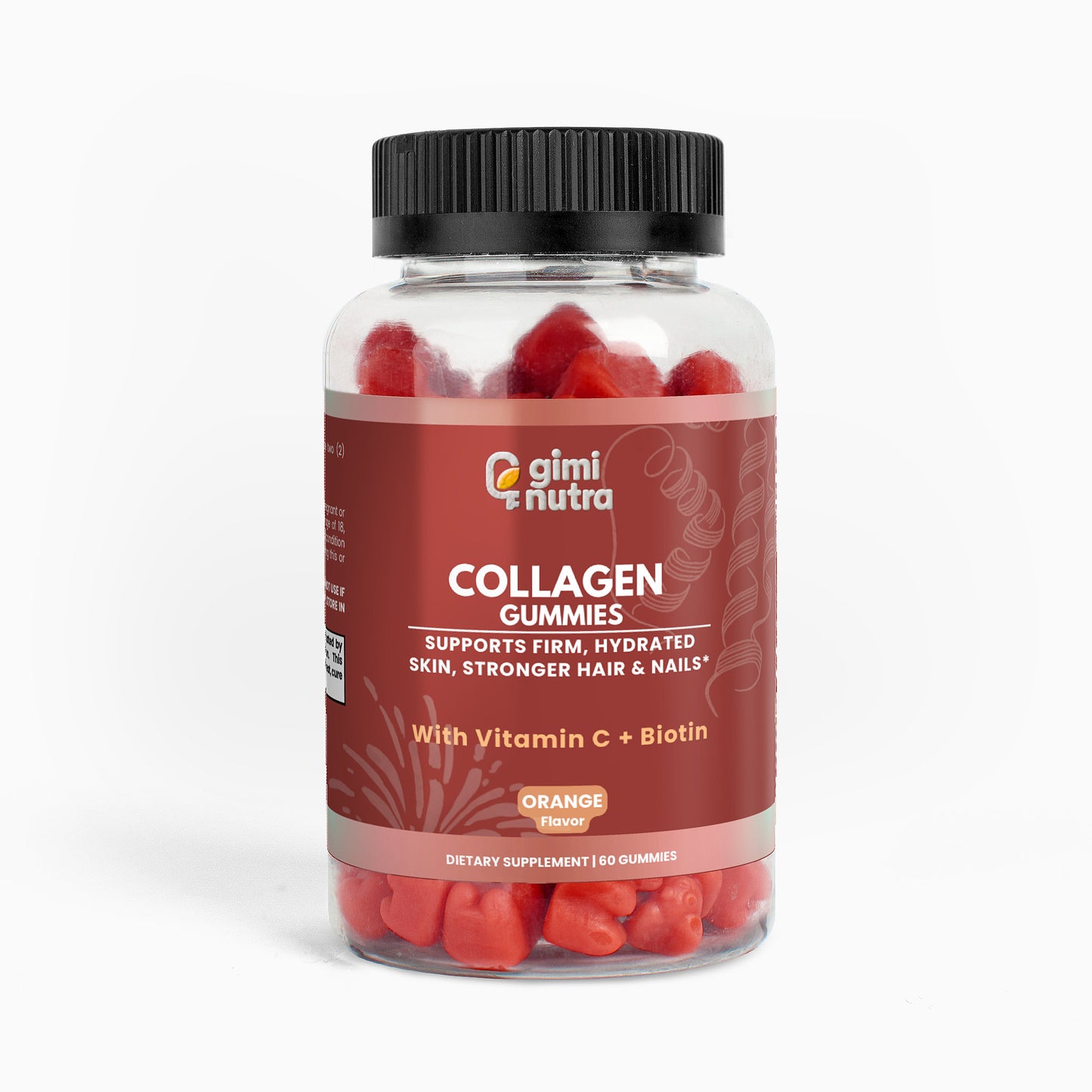 Giminutra collagen supplement bottle on a white background