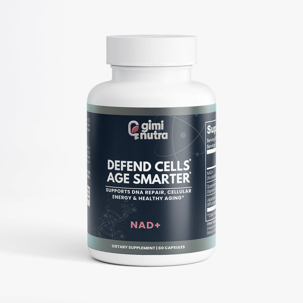 Giminutra NAD+ supplement bottle on a white background